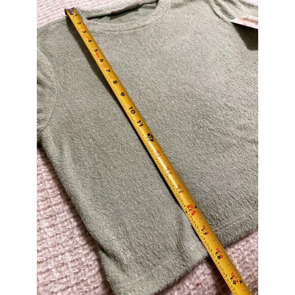 NWT Double Zero Sage Green Terry Knit Two Piece Set L Cropped Top Midi Skirt - Picture 7 of 8